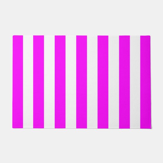dikke verticale strepen magenta en witte streep deurmat (Voorkant)