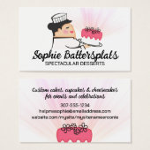 Dikke vrouw bakker frosted cake bakken bakkerij visitekaartjes (Voorkant /achterkant)