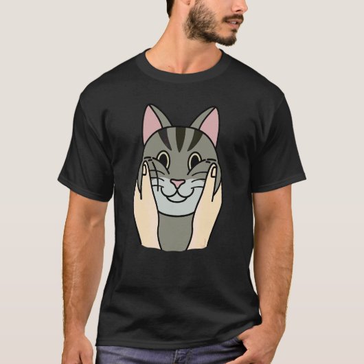 Dikke Wangen Tabby Kat Huisdier T-shirt (Voorkant)