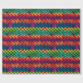 Dikke wol kleurrijk patroon cadeaupapier (Vlak)