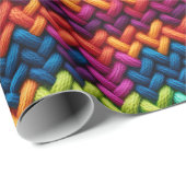 Dikke wol kleurrijk patroon cadeaupapier (Rol Hoek)