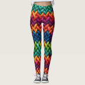 Dikke wol regenboogbrei leggings (Voorkant)