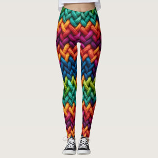 Dikke wol regenboogbrei leggings