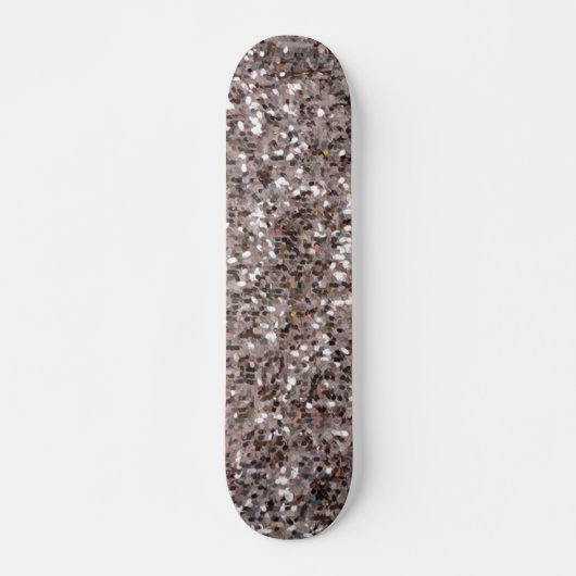 dikke zilveren glitter persoonlijk skateboard (Voorkant)