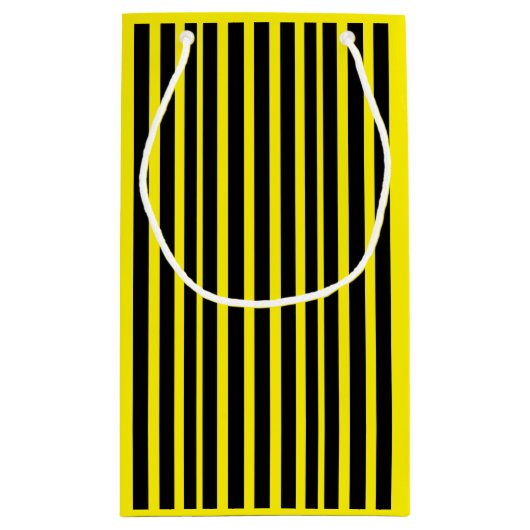 Dikke zwarte en gele geschenktas klein cadeauzakje (Achterkant)