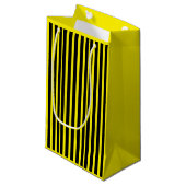 Dikke zwarte en gele geschenktas klein cadeauzakje (Voorkant Gekanteld)