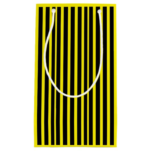 Dikke zwarte en gele geschenktas klein cadeauzakje (Voorkant)