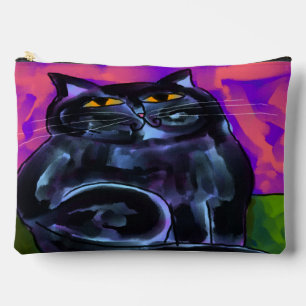 Dikke zwarte kat Abstracte kunst Etui