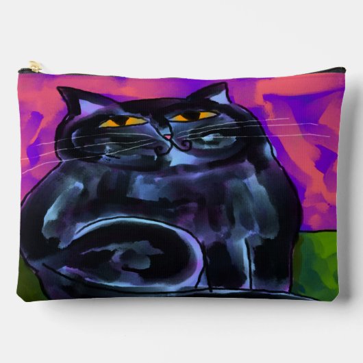 Dikke zwarte kat Abstracte kunst Etui (Voorkant)