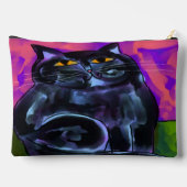 Dikke zwarte kat Abstracte kunst Etui (Achterkant)