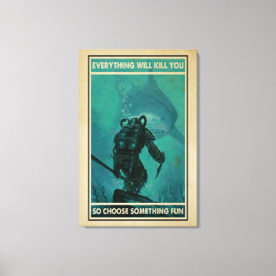 Dikken en haaien alles zal je doek doden canvas afdruk