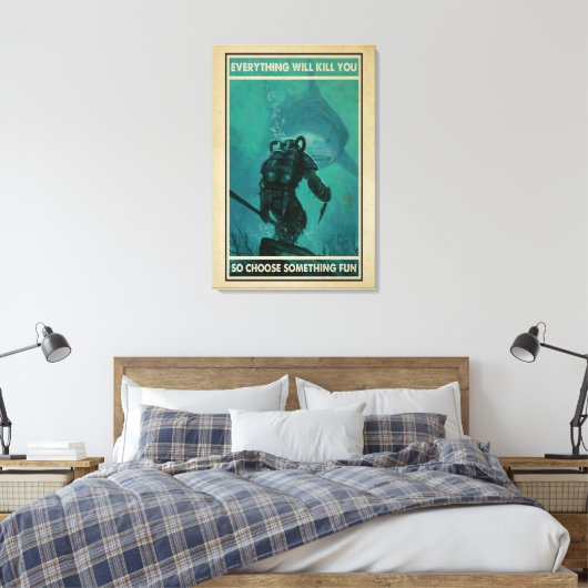 Dikken en haaien alles zal je doek doden canvas afdruk (Insitu (Slaapkamer))