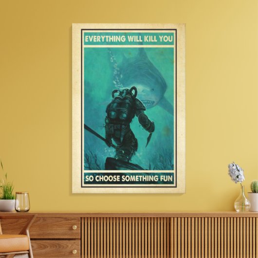Dikken en haaien alles zal je doek doden canvas afdruk (Insitu (Woonkamer))