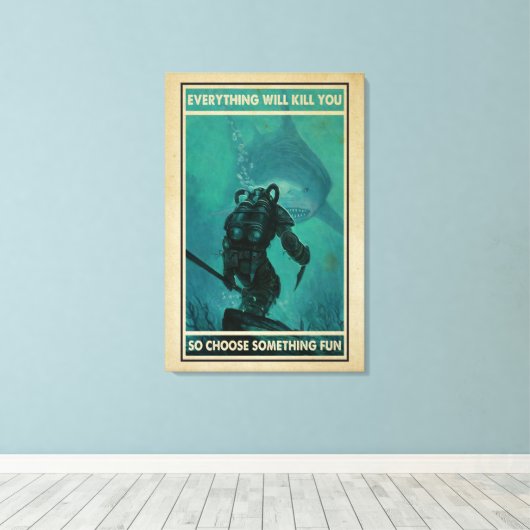 Dikken en haaien alles zal je doek doden canvas afdruk (Insitu (Houten vloer))