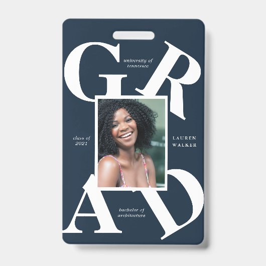 dikschrift schoolkleuren afstudeeraankondiging  badge (Voorzijde)