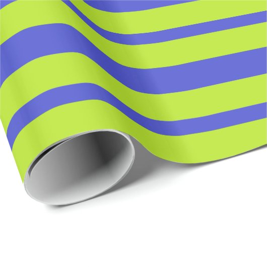 Dikte en dunne blauwe en langgroene strepen cadeaupapier (Rol Hoek)