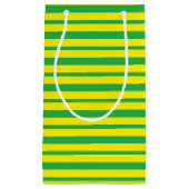 Dikte en dunne groene en gele strepen klein cadeauzakje (Voorkant)