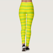 Dikte en dunne groene en gele strepen leggings (Achterkant)