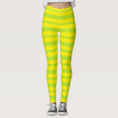 Dikte en dunne groene en gele strepen leggings (Voorkant)