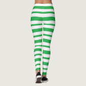 Dikte en dunne groene en witte strepen leggings (Achterkant)