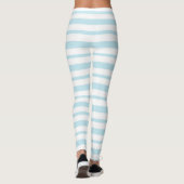 Dikte en dunne pasteelblauw en witte strepen leggings (Achterkant)