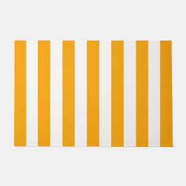 Dikte verticale strepen Oranje en witte streep Deurmat