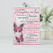 DIL Butterfly Je bent ook mijn dochter in het hart Bedankkaart (Staand voorkant)