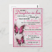 DIL Butterfly Je bent ook mijn dochter in het hart Briefkaart (Voorkant / Achterkant)