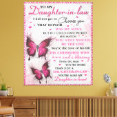 DIL Butterfly Je bent ook mijn dochter in het hart Canvas Afdruk (Insitu (Woonkamer))