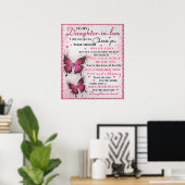 DIL Butterfly Je bent ook mijn dochter in het hart Poster (Thuiskantoor)