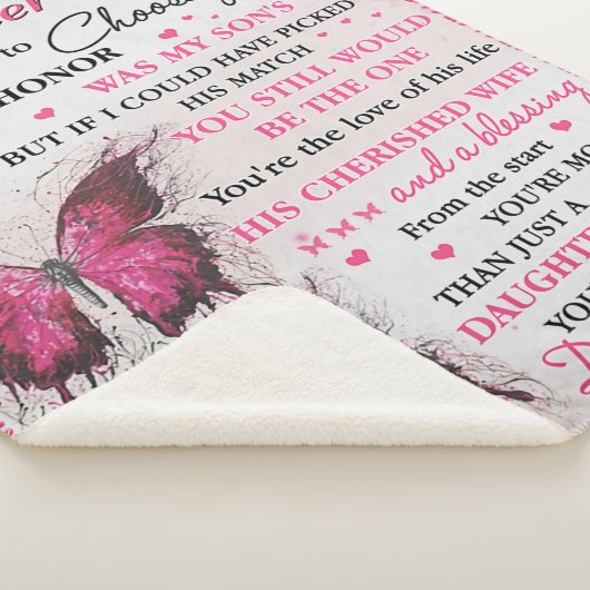 DIL Butterfly Je bent ook mijn dochter in het hart Sherpa Deken (3/4)