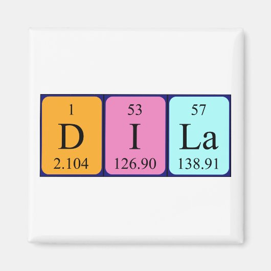 Dila periodiek table name magnet (Voorkant)