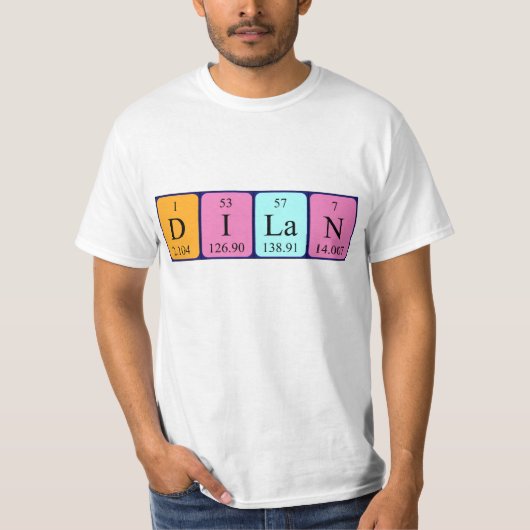 Dilan periodiek table name shirt (Voorkant)