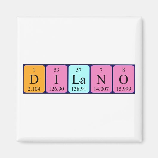 Dilano periodiek table name magnet (Voorkant)