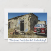 Dilapided House en Van Moving Announcement Aankondiging (Voorkant)