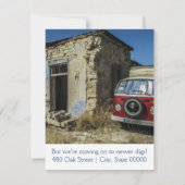 Dilapided House en Van Moving Announcement Aankondiging (Achterkant)