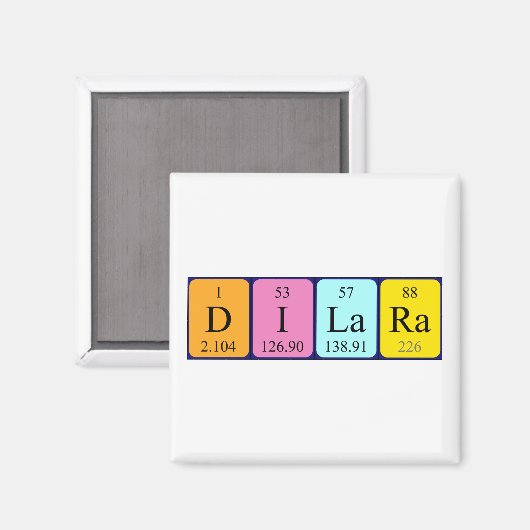 Dilara periodiek table name magnet (Voorkant / Achterkant)