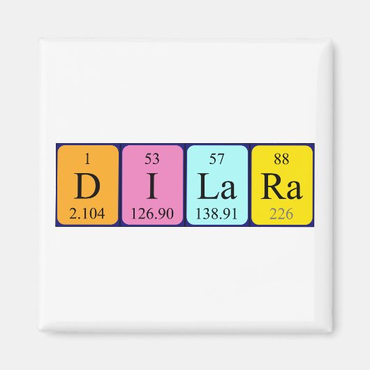 Dilara periodiek table name magnet (Voorkant)
