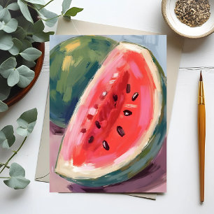 Dilatermeloen   Fruit Watercolor Schilderij Briefkaart