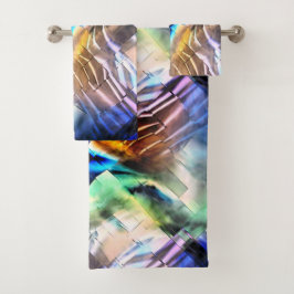 Dilderig drijven van kleuren in zacht abstract moz bad handdoek