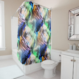 Dilderig drijven van kleuren in zacht abstract moz douchegordijn