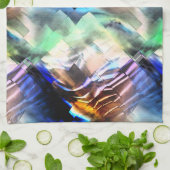 Dilderig drijven van kleuren in zacht abstract moz theedoek (Gevouwen)