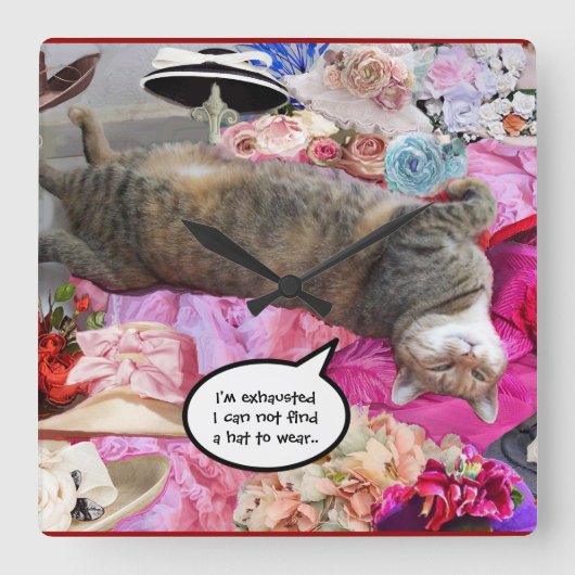 Dilemma van Princess Tatus Cat Vierkante Klok (Voorkant)