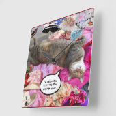 Dilemma van Princess Tatus Cat Vierkante Klok (Hoek)