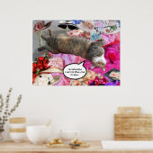 Dilemma van prinses Tatus Cat met diva Petten Poster (Keuken)