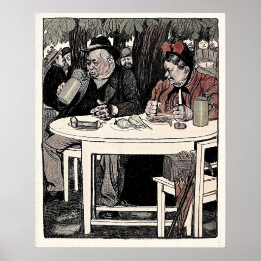 Dilemma - Vintage Duitse Kunstprint Poster (Voorkant)