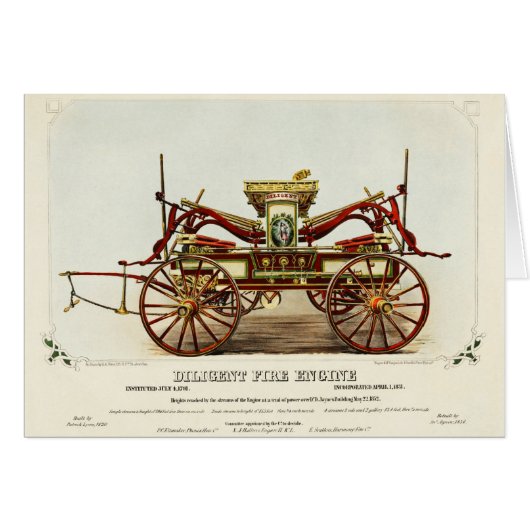  Diligent Fire Engine, 1852, herstelkaart (Voorkant Horizontaal)