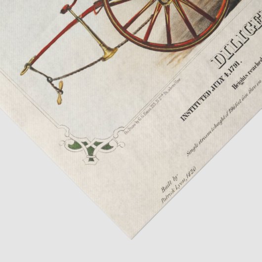 Diligent Fire Engine, 1852, teruggezet, ontkoppeld Tissuepapier (Detail)