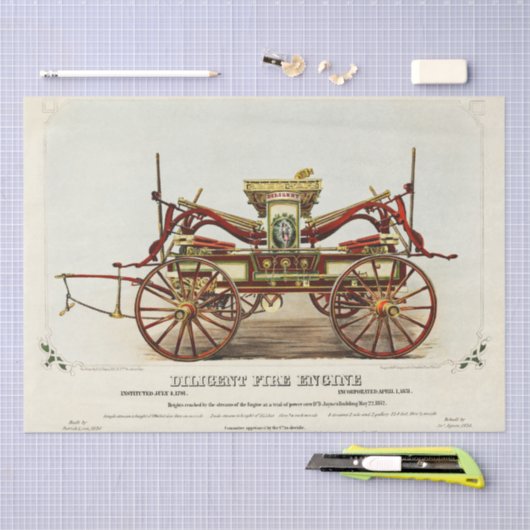 Diligent Fire Engine, 1852, teruggezet, ontkoppeld Tissuepapier (Craft)