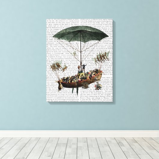 Diligenza en vliegende wezens canvas afdruk (Insitu (Houten vloer))